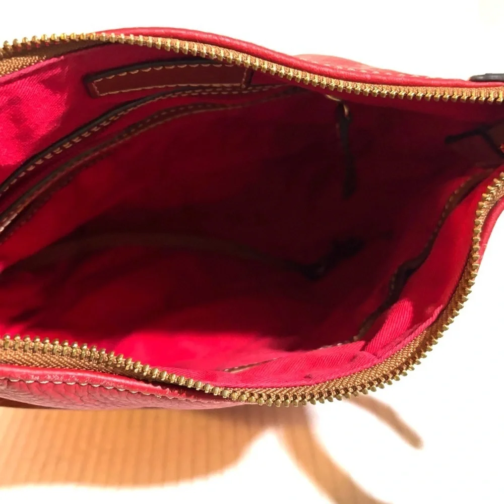 Dooney & Bourke Red and Brown Leather Hobo Bag